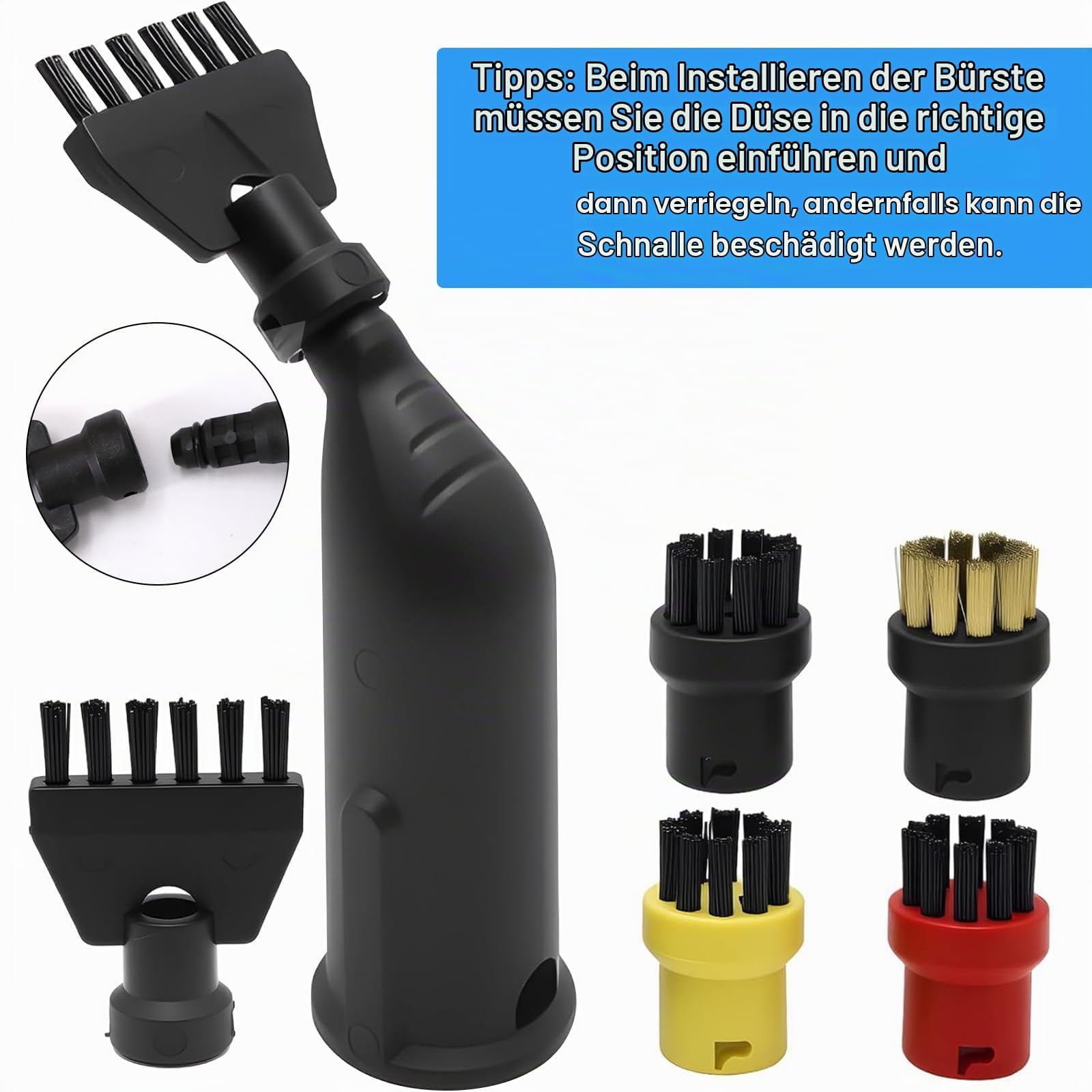 12PCS De Accesorios De Limpieza De Vapor para Kärcher Easyfix SC1 SC2 SC3 SC4, Juego De Piezas De Repuesto con Boquilla Extendida, Cepillo Redondo,Cepillo para Juntas, Paños De Microfibra