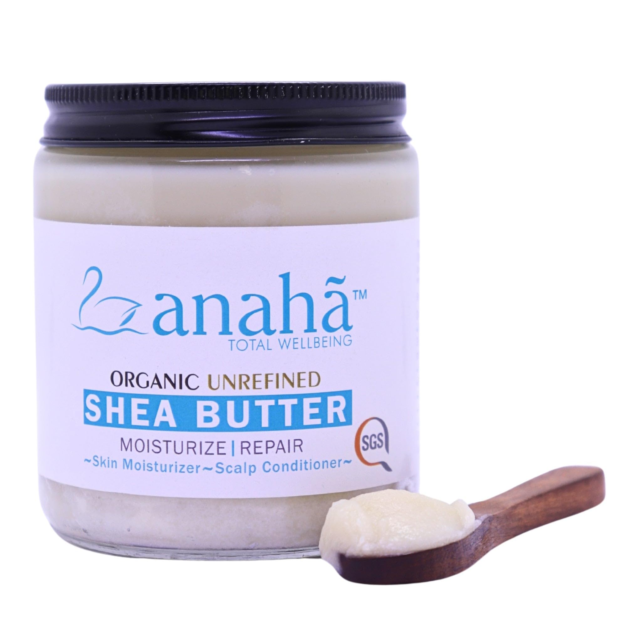 Anaha Shea Butter (200 g) | Certified Organic, Unrefined, Highest Grade | Non-deodorized & Unbleached | Anti-Inflammatory and Collagen Boosting | Perfect for Moisturizers, Lip Balms & Cracked Heels