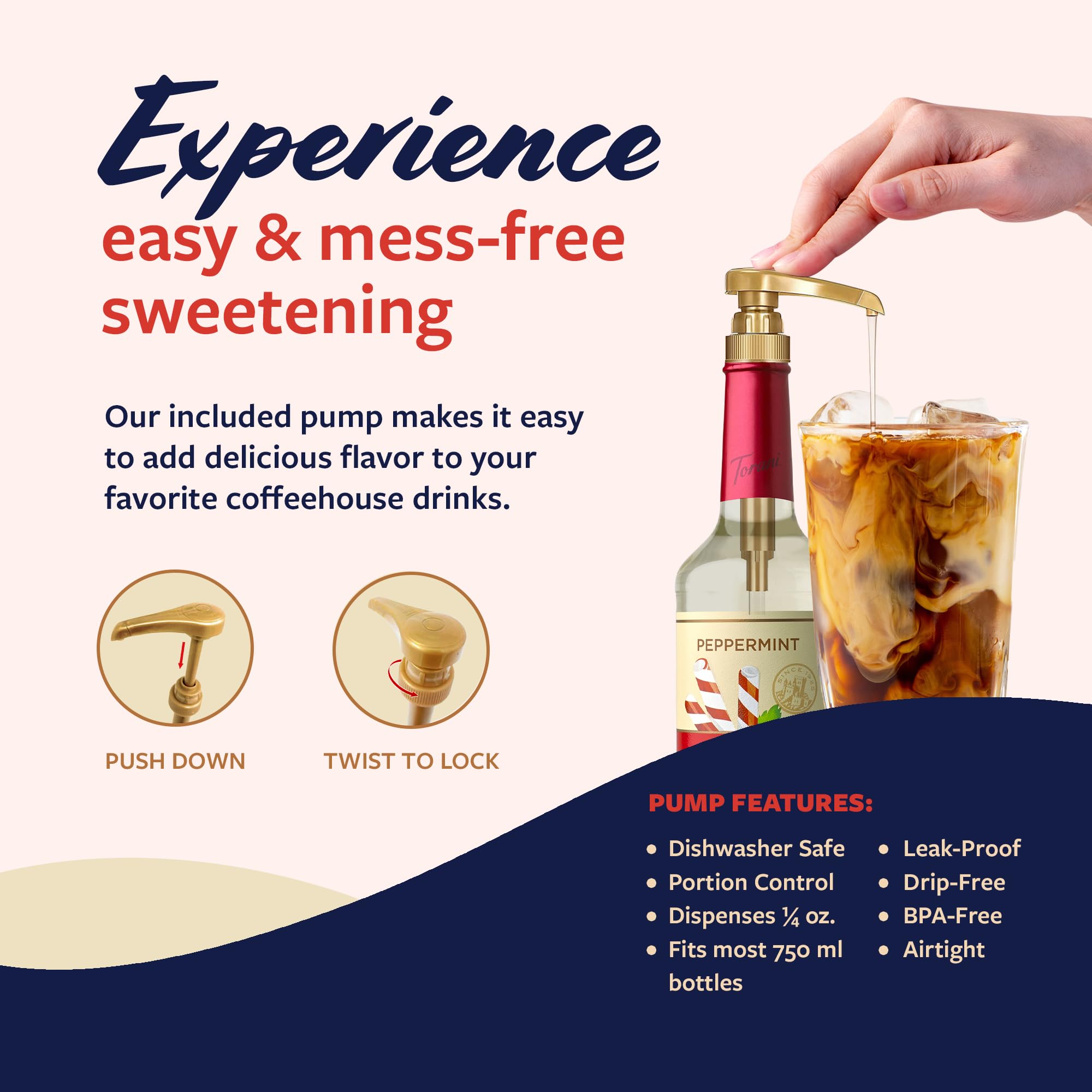 Torani Puremade Syrup Peppermint Flavoring for Drinks Glass Bottle with Pump Included 25 4 Fl Oz — view 5