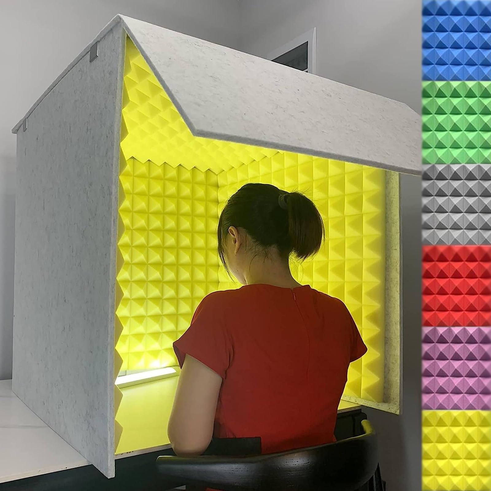 V3VOGUE Desktop Soundproof Cover, Portable Recording Booth, Microphone Isolation Booth Cube, Isolation Booth For Music Studio Bedroom Home, For Recording Studio, Podcasts, Singing, And Broadcasting