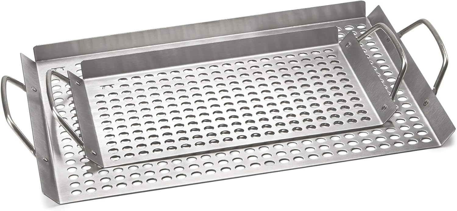 Outset 76630 Stainless Steel Grill Topper Grid, Set of 2, 11"x7" and 11"x17" : Patio, Lawn & Garden