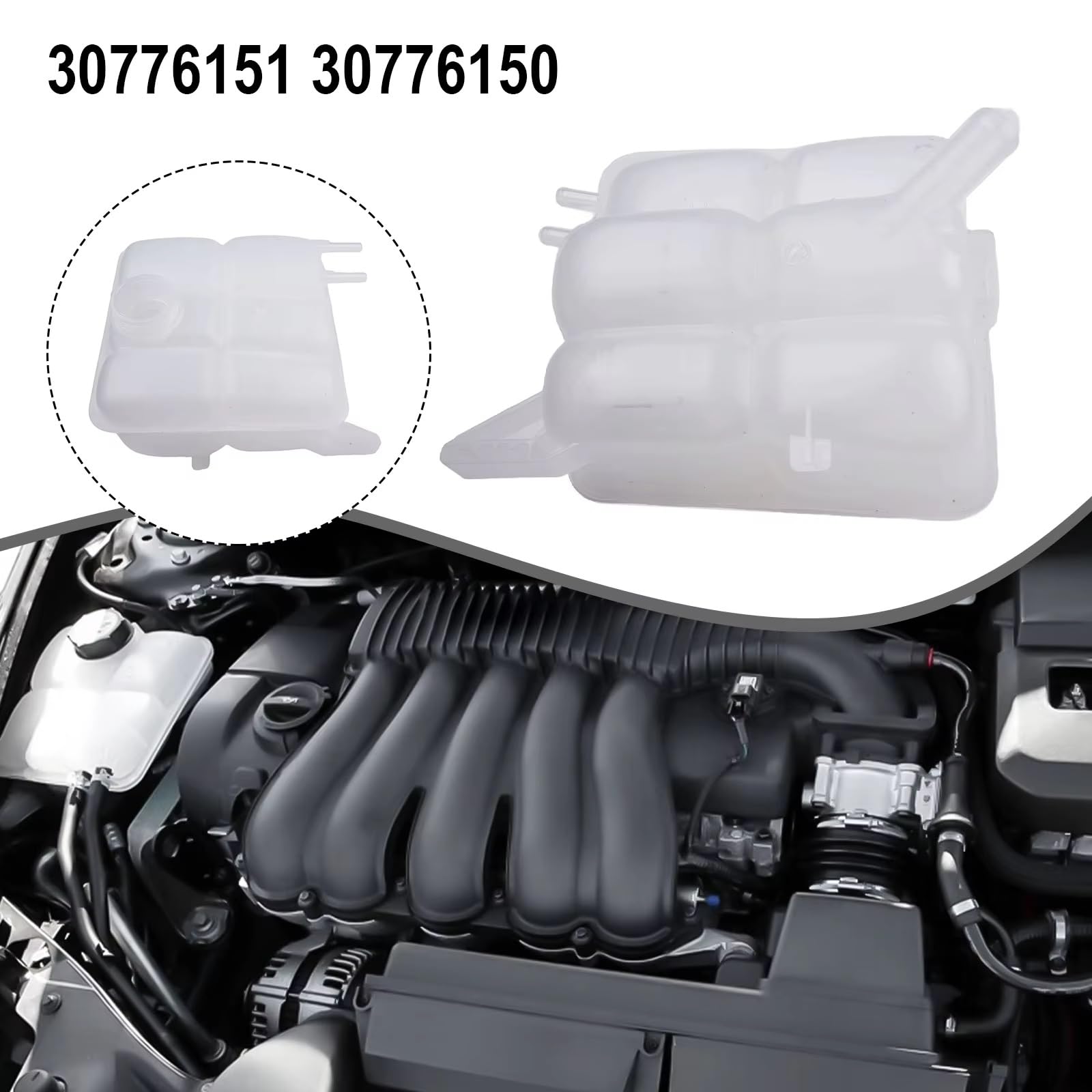 Zbiornik wyrównawczy chłodnicy do Volvo C70 2006-2013 i V50 2005-2011. Zbiornik wyrównawczy chłodnicy do odzyskiwania płynu chłodzącego silnik samochodowy. Numer części: 30776151