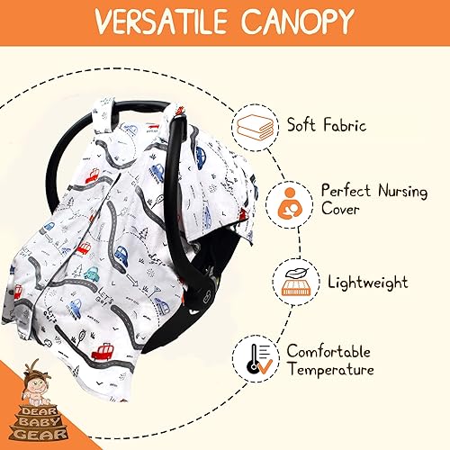 Miniatura 3 de Dear Baby Gear Toldo para asiento de automóvil, funda de asiento de automóvil infantil de alta calidad para máxima protección y estilo,