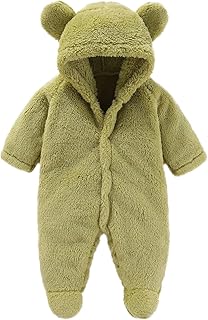 WWricotta Newborn Baby Fleece Footie Snowsuit Winter Cartoon