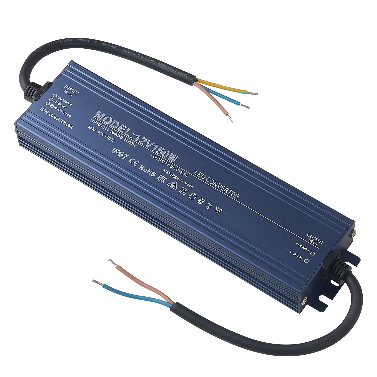 HCFEI LED Trafo 12V Transformator, Wasserdicht Netzteil Driver AC 230V Auf DC 12 Volt Treiber IP67, Konstantspannung Niedervolttrafo Für Streifen Strip G4 MR11 MR16 Birnen Spots (12V 150W)