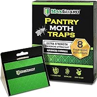Vista 1 de Maxguard Pantry Moth Traps (8 Pack) with Extra Strength Pheromones Non-Toxic Sticky Glue Trap for Food and Cupboard Moths in Your Kitchen Trap &