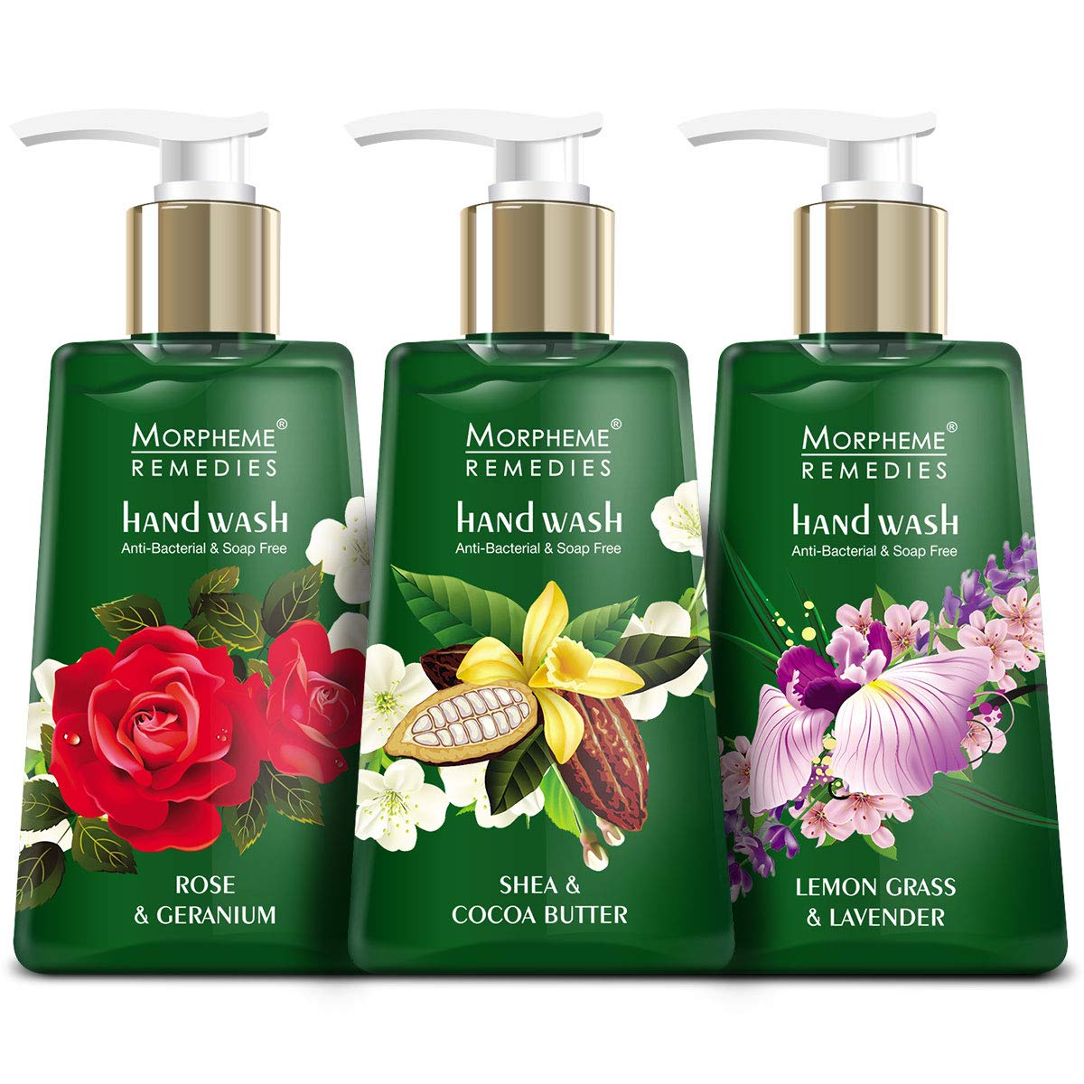 - Hand Wash Lemongrass & Lavender + Shea & Cocoa Butter + Rose & Geranium (250ml Each)