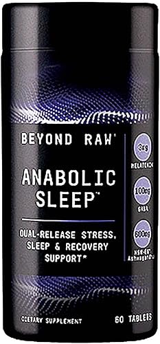 Beyond Raw Sueño anabólico, alivio del estrés, sueño y recuperación de duelo, 60 unidades