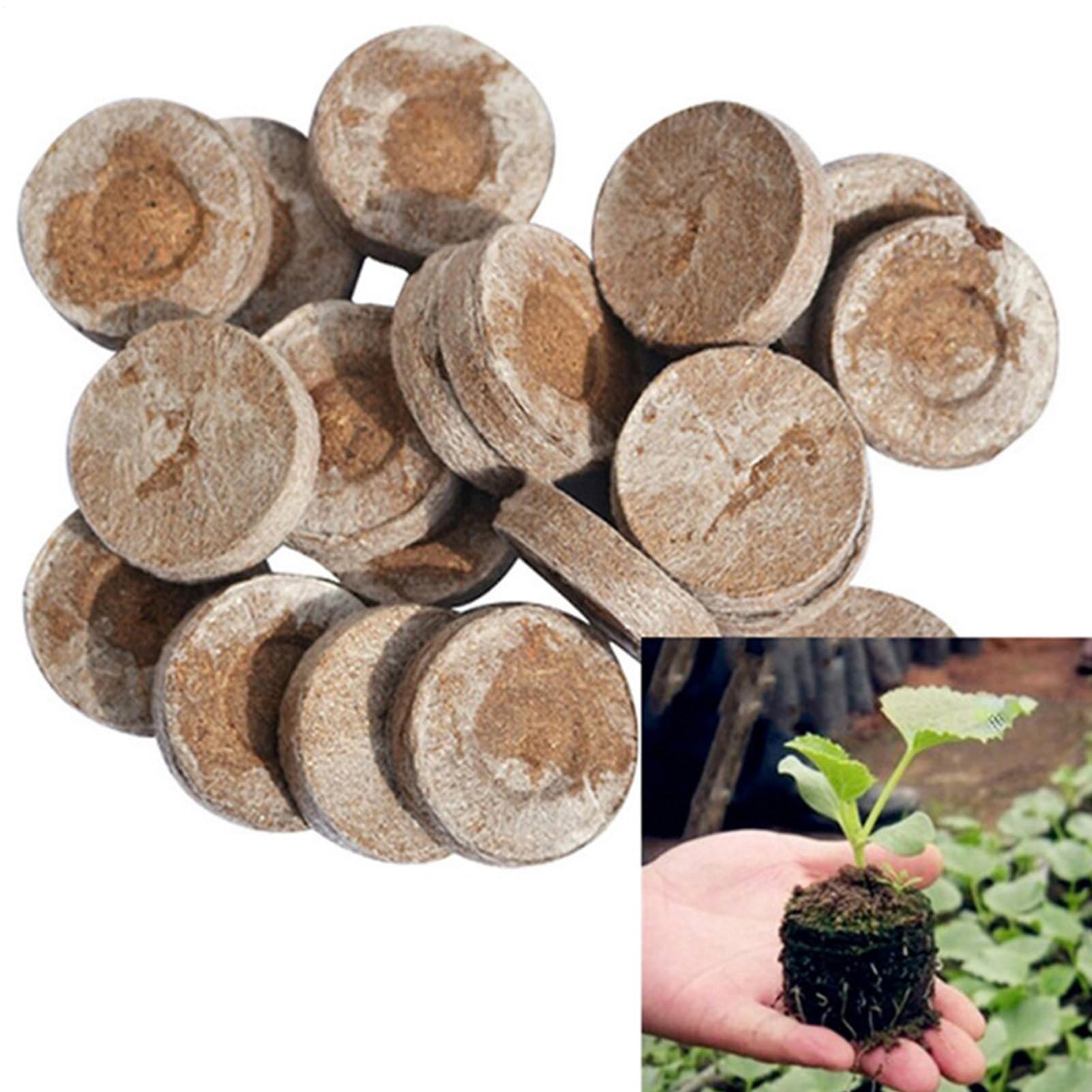 Cápsulas Germinadoras Para Plantas | 10 Unidades De Bloques De Nutrientes Comprimidos Para Sustrato - Sustrato Comprimido Para Siembra Con Bloqueador De Tierra Accesorios De Jardinería Para Macetas Ex