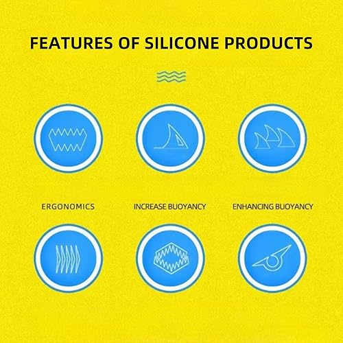 Miniatura 7 de Aletas de natación de mano de silicona, aletas de palma para adultos estilo libre, equipo de natación entrenador, traje de 2 pares