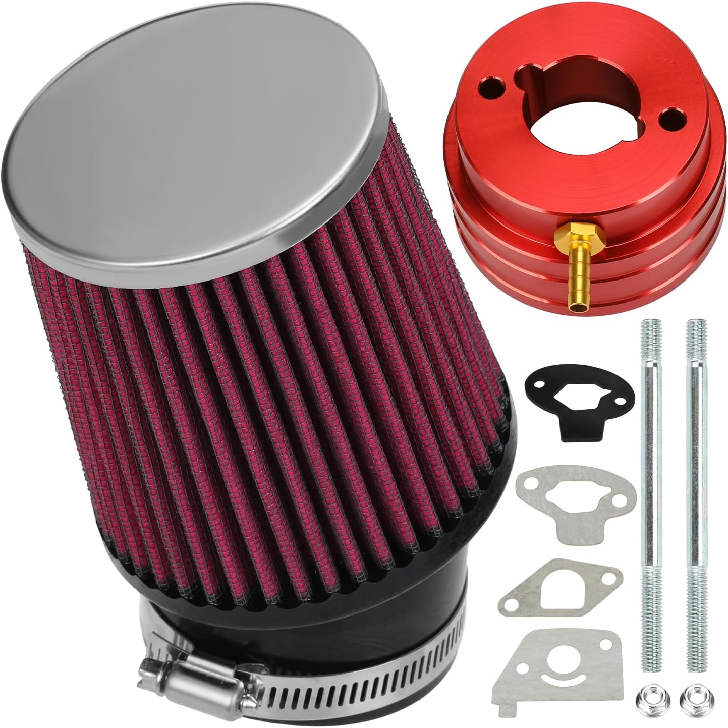62mm Air Filter Adapter Kit Replacement for Baja DoodleBug DB30 Coleman RB100 Mini Bike 79cc 97cc 105cc 2.5hp 2.8hp Engine Motovox MBX10 MBX11 Monster Mega Moto MMB80 Lifan Parts Accessories