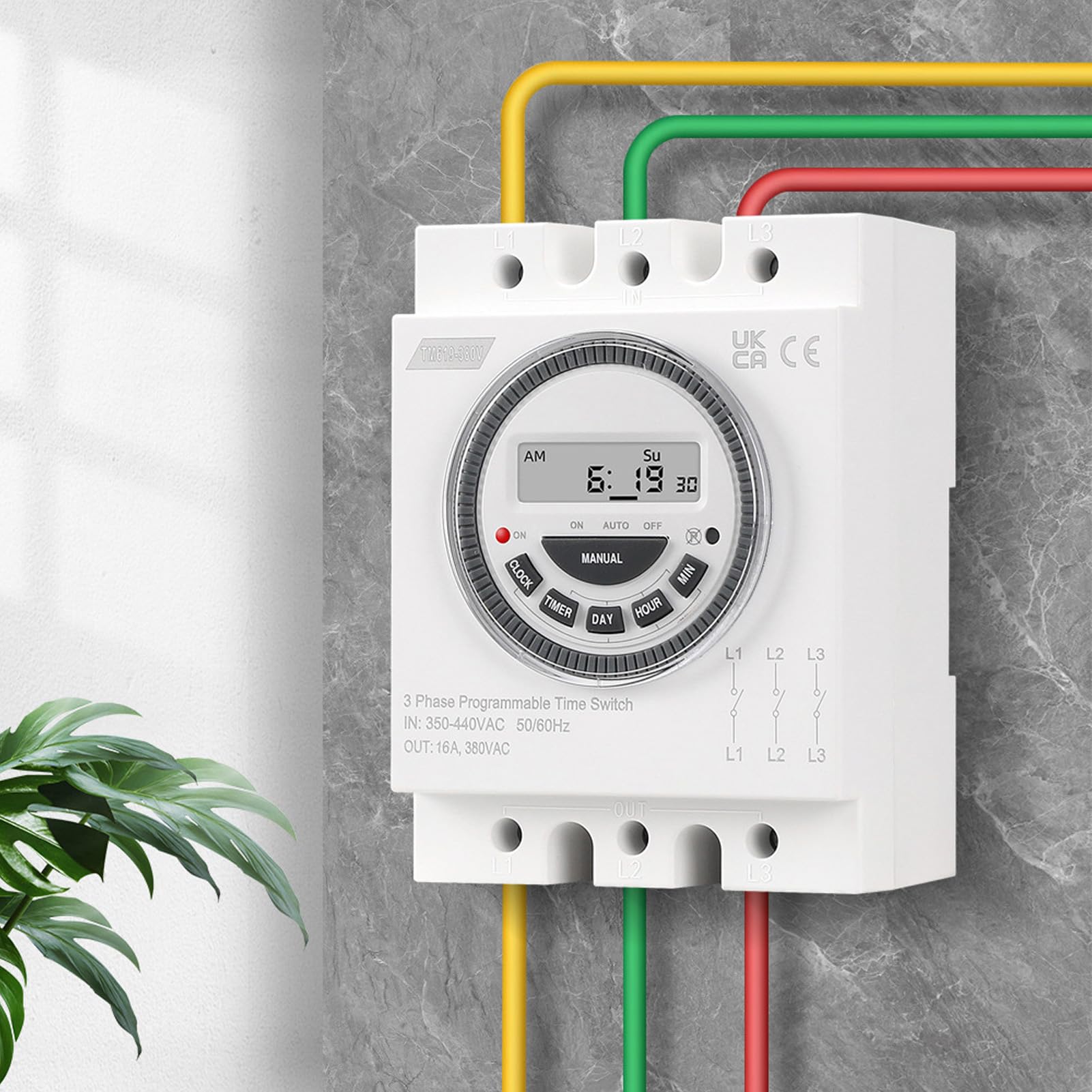 Interruttore Timer Trifase 16A Relè Timer Programmabile Settimanale Interruttore On/off per Pompa 'acqua