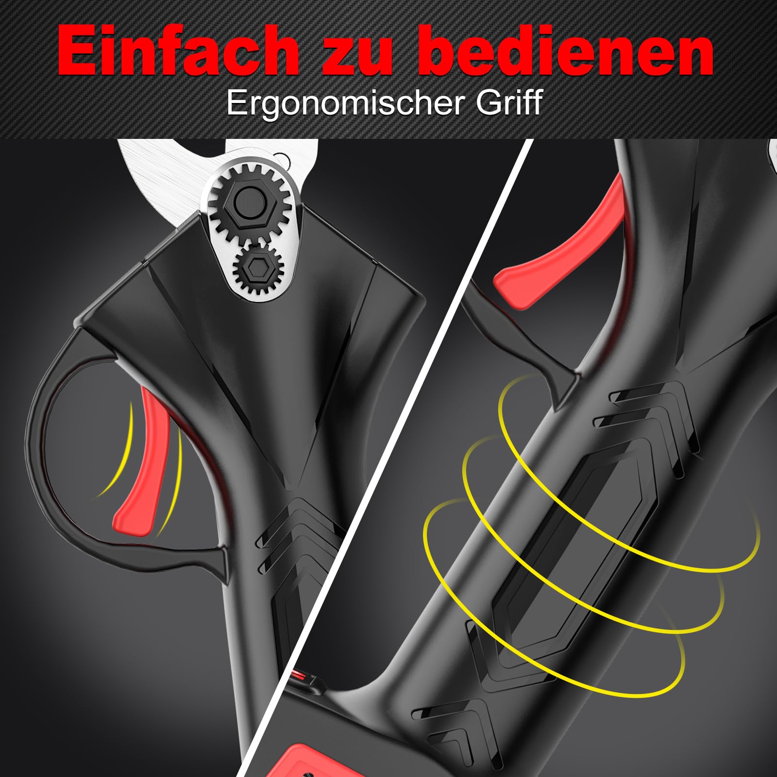 Akku Astschere,30mm Astschere Akku,21V,2x2.0Ah Batterien,Bürstenloser Motor, Ersatzklinge,0.9Kg Leichtes Gehäuse,für Gärten, Obstplantagen und Landwirtschaftliche Betriebe
