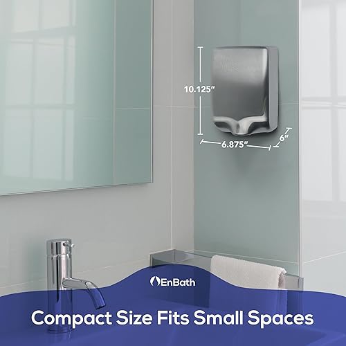 Miniatura 7 de Secador de manos comercial, secador de manos de alta velocidad (224 mph) para baños de uso comercial o doméstico, secador de manos eléctrico de