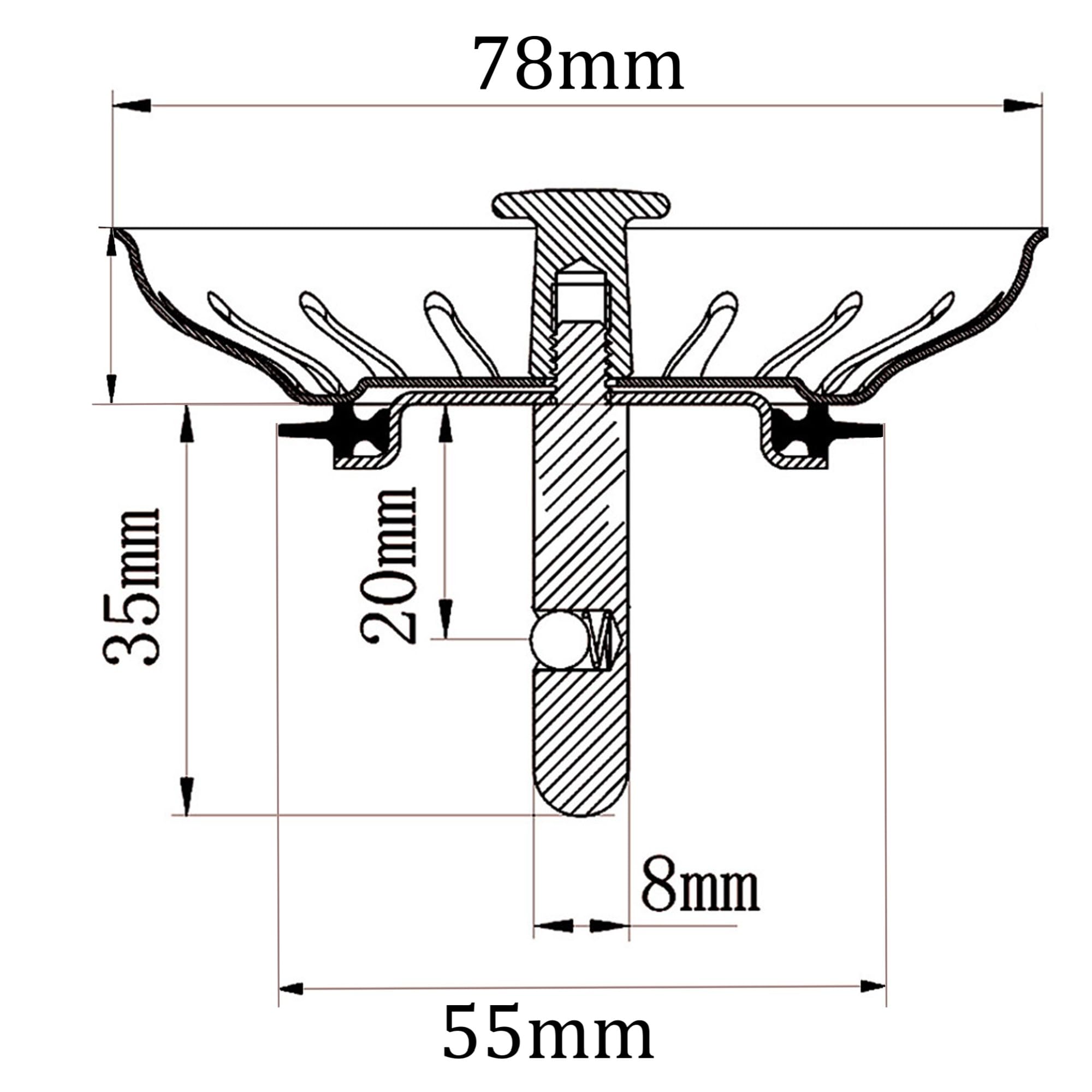 YOXITIXOT Kitchen Sink Plug Strainer, Stainless Steel Sink Plug Replacement,Universal Sink Drainer Plug, Hole Diameter 78mm - Image 2
