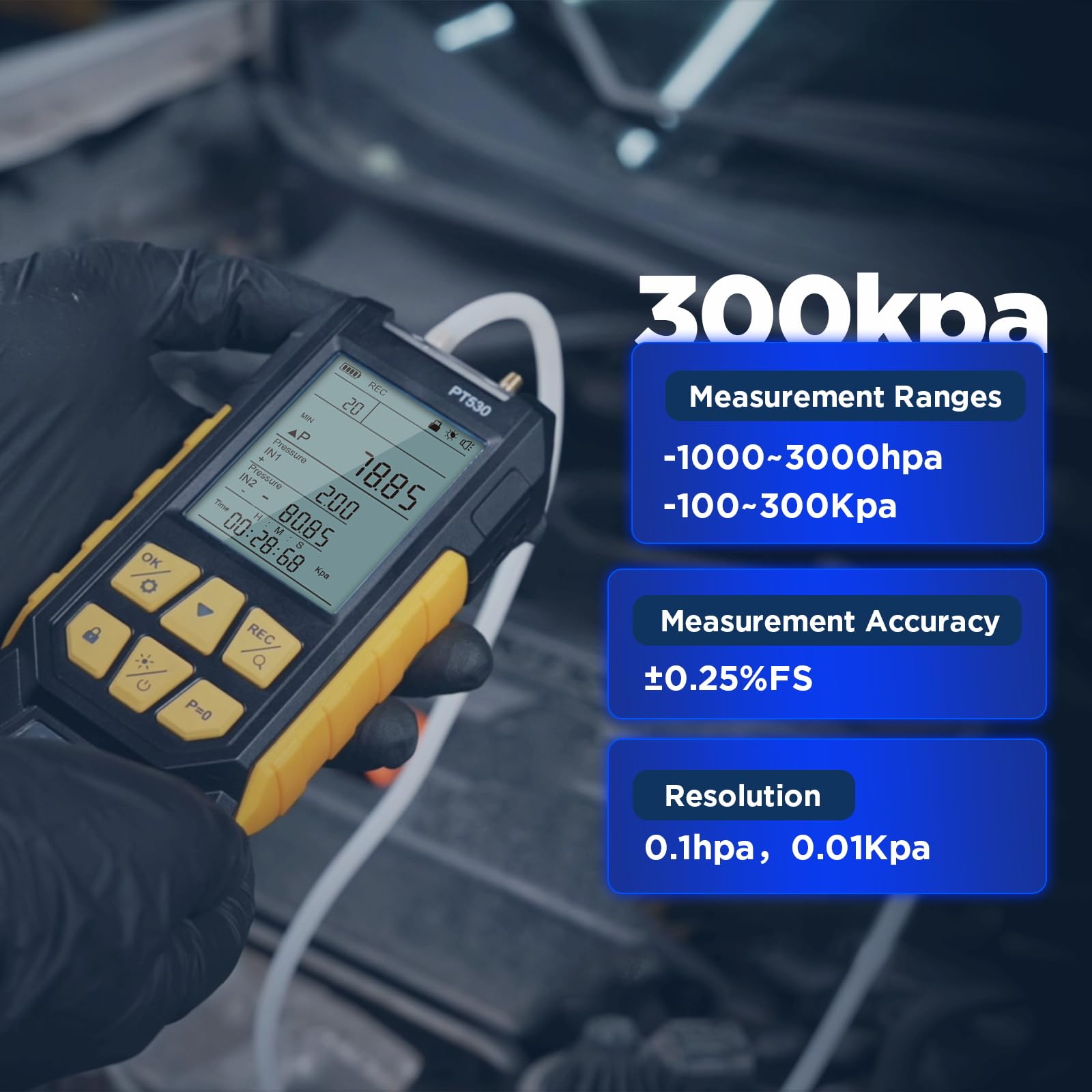 Snapklik.com : AUTOOL Manometer Gas Pressure Tester -100 To 300Kpa ...