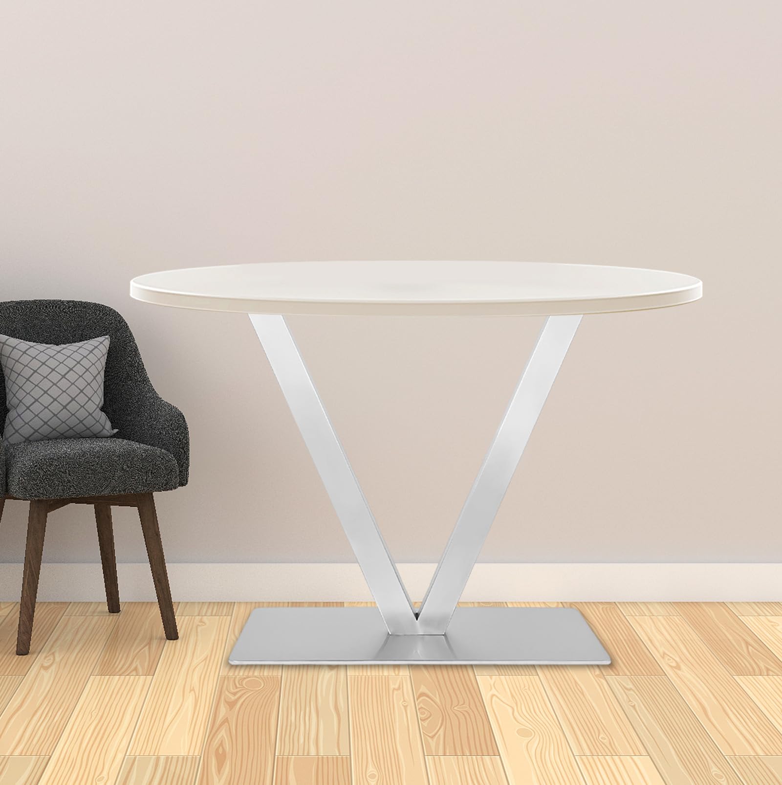 Patas de mesa de metal en forma de V, de acero inoxidable, altura 70 cm