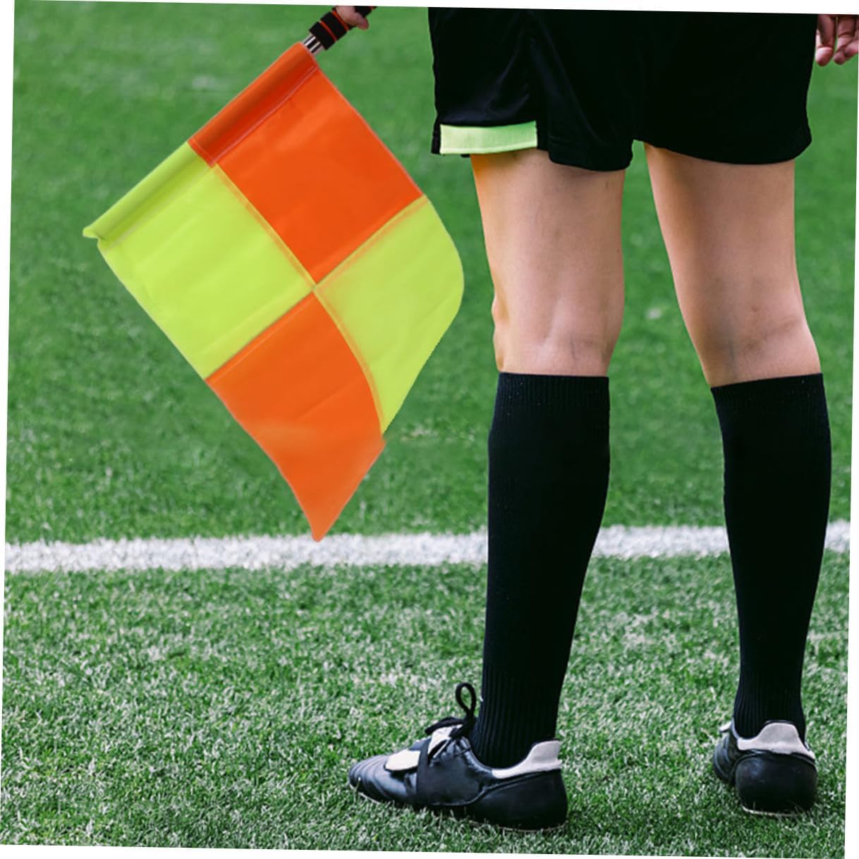 2 Pcs Soccer Referee Flags Handheld Corner Judge Flags for Football Game Practice and Competition Use