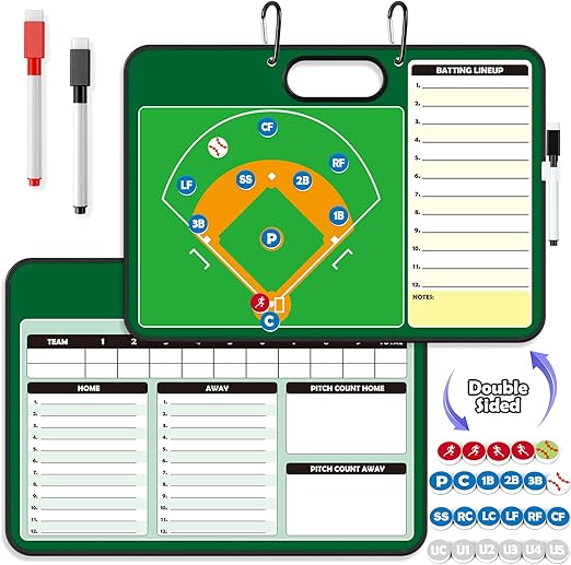 Torlam Baseball Coach Board Dry Erase Baseball