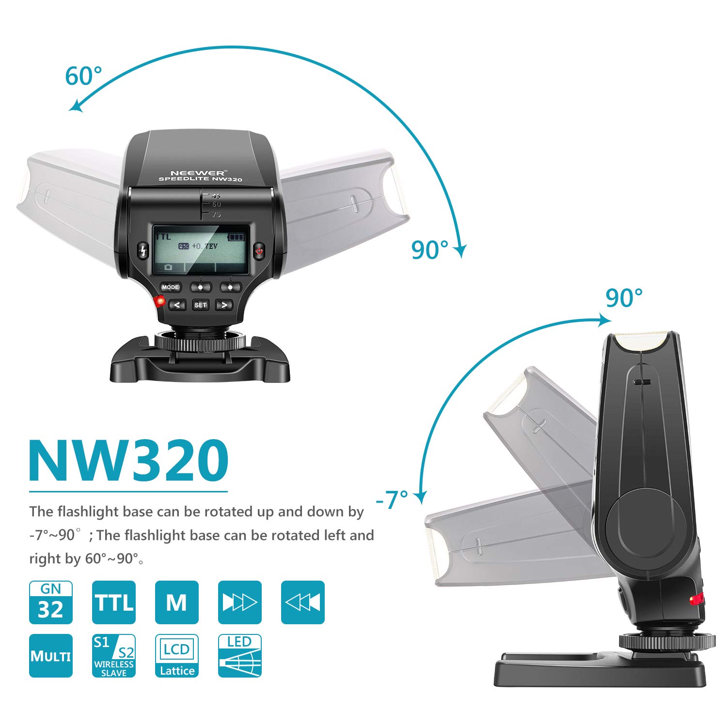 Neewer NW320 Mn TTL Speedlte Flash Automátco Compatble Con Cámaras