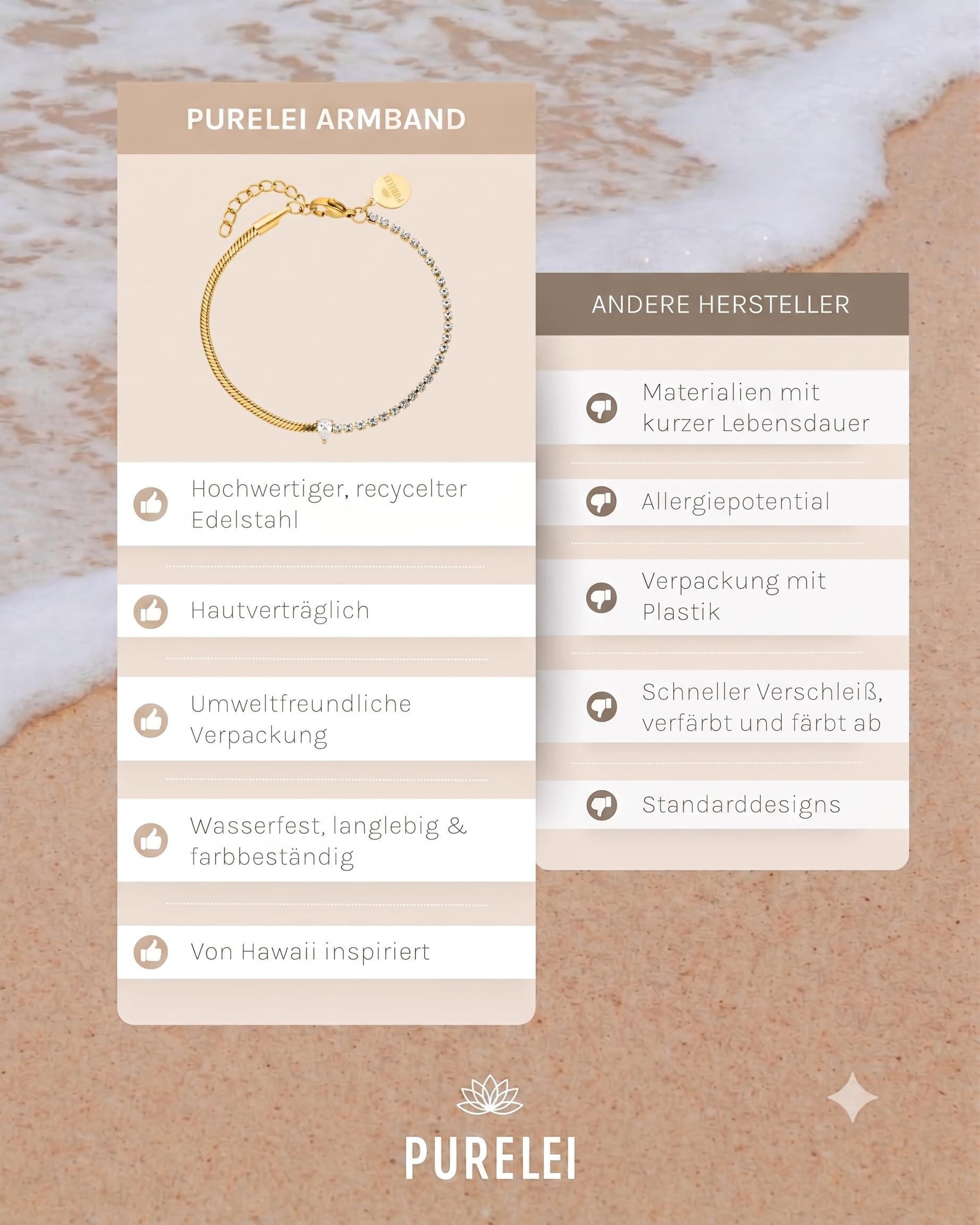 Purelei® Fusion – Pulsera de dos piezas con cadena de tenis de circonita y cadena de serpiente – Acero inoxidable chapado en oro – Piedra de gota blanca – Ajustable 16 – 20 cm – Oro/Plata/Oro Rosa