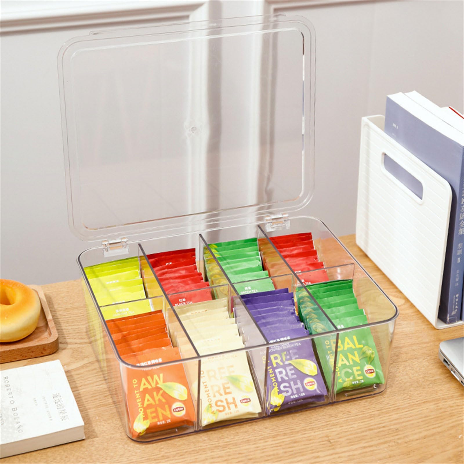 Lot De 4 Boîtes Rangement Transparentes Beurre Café Thé - Organisateur Cuisine Réfrigérateur
