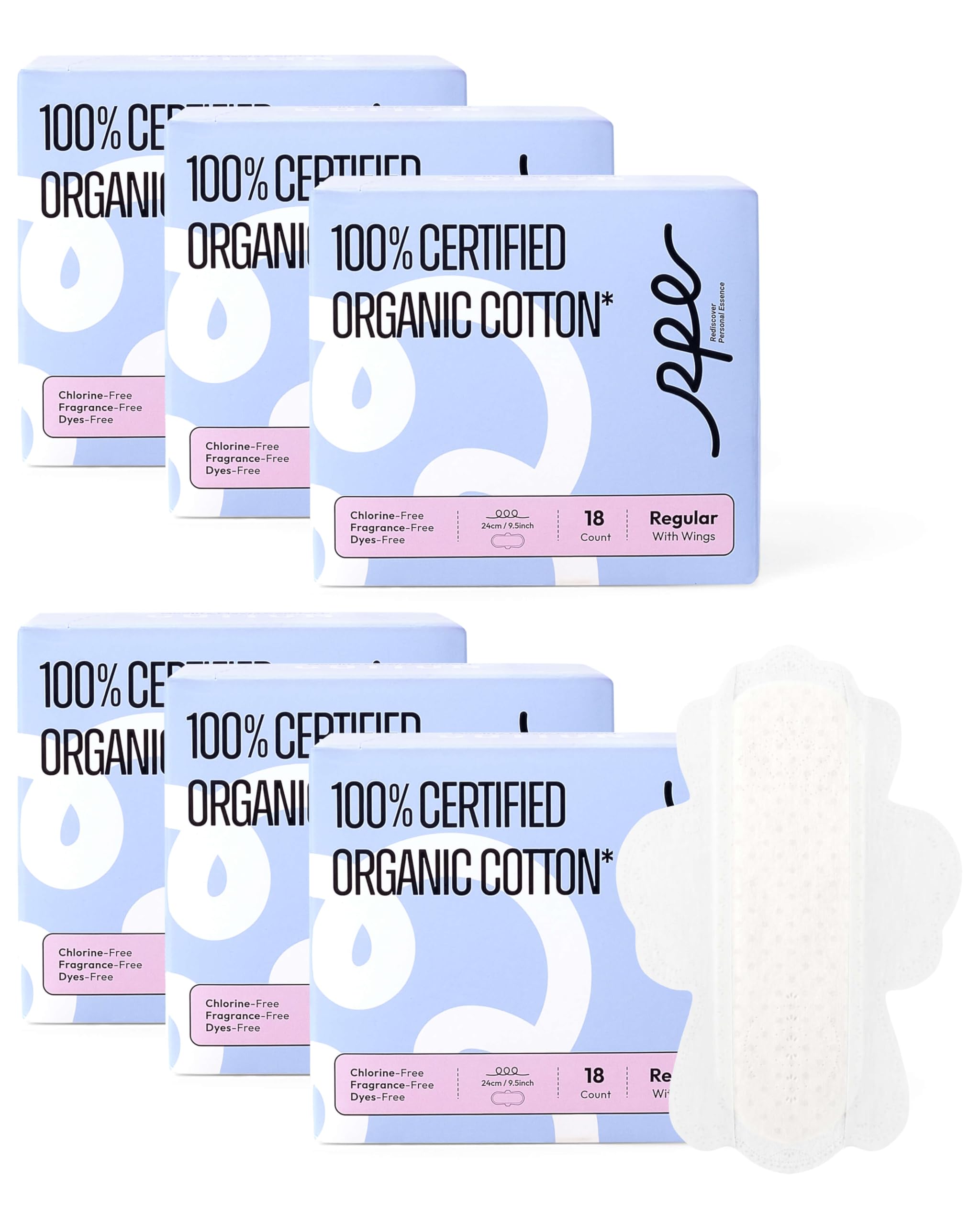 Almohadillas 100 % orgánicas para mujer, almohadillas femeninas ultrafinas con alas, almohadillas de período sin perfume, almohadillas sanitarias de absorción regular, almohadillas de algodón orgánico
