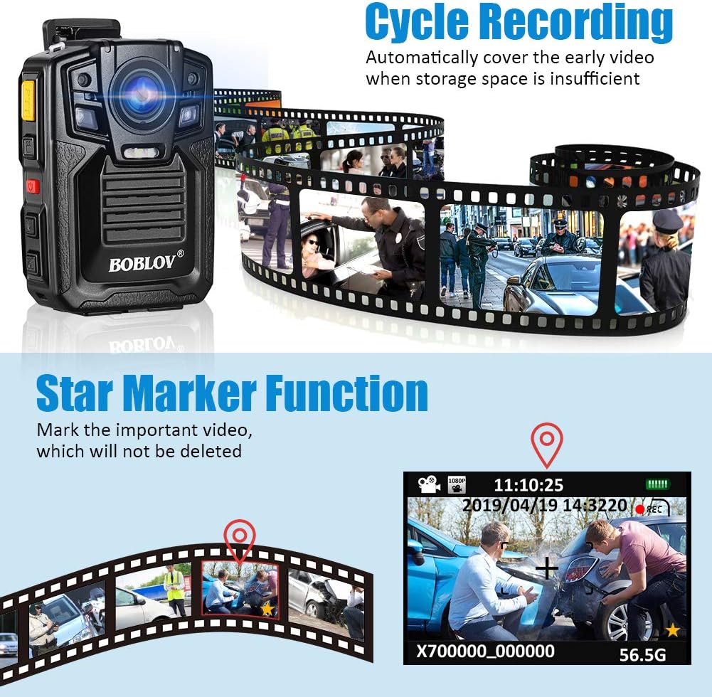 Crazy Deals Body Worn Camera with Audio 64GB, BOBLOV 1296P Police Body Cameras for Law Enforcement, Security Guard, Waterproof Body Mounted Cam DVR Video IR with Night Vision, 170° Wide Angle Product Deal Body Worn Camera with Audio 64GB, BOBLOV 1296P Police Body Cameras for Law Enforcement, Security Guard, Waterproof Body Mounted Cam DVR Video IR with Night Vision, 170° Wide Angle