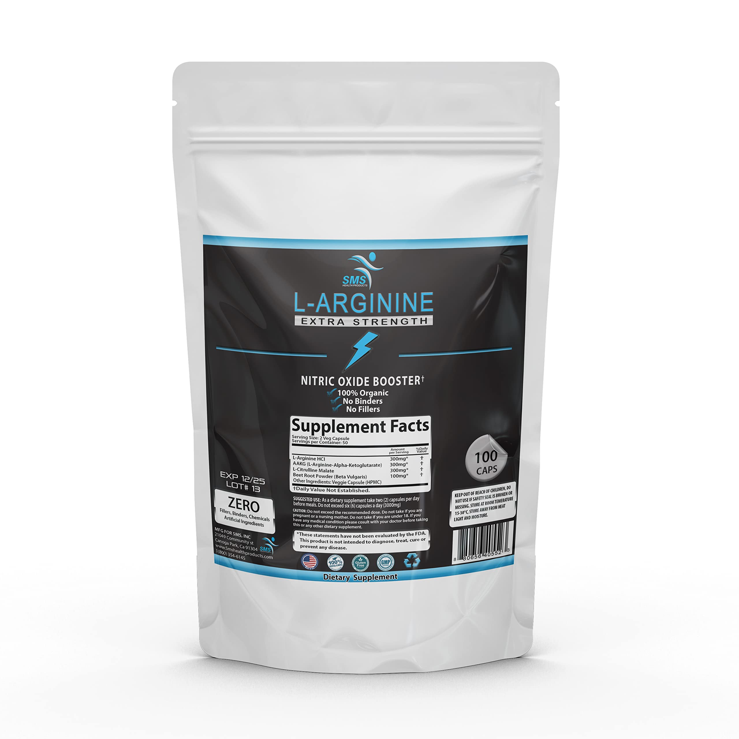 100 Caps L Arginine Beet Root Supplement | Stamina Endurance Performance for Workouts | for Protein Building & Nitric Oxide Boost Aid, L-Arginine Veggie Caps