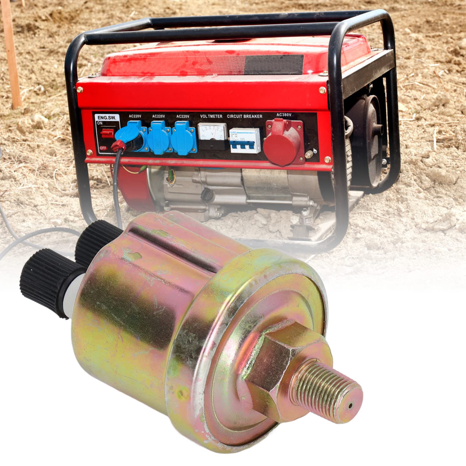 Sensore Pressione Olio, Sensore Pressione Olio 1/8 NPT Sensore Pressione Olio Generatore Stabile in Lega Di Alluminio Per Accessori Per Gruppi Elettrogeni Diesel VDO Da 0 A 10 Bar(B)
