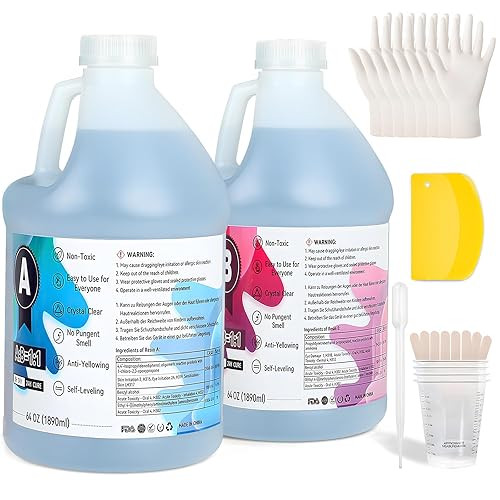 IModeur - Resina epoxi de 1 galón Kit de resina epoxi transparente Resina de fundición autonivelante de curado rápido sin amarillamiento para