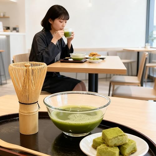 Miniatura 7 de Batidor de té matcha japonés tradicional, 100 puntas de bambú Chasen, agitador de preparación de té