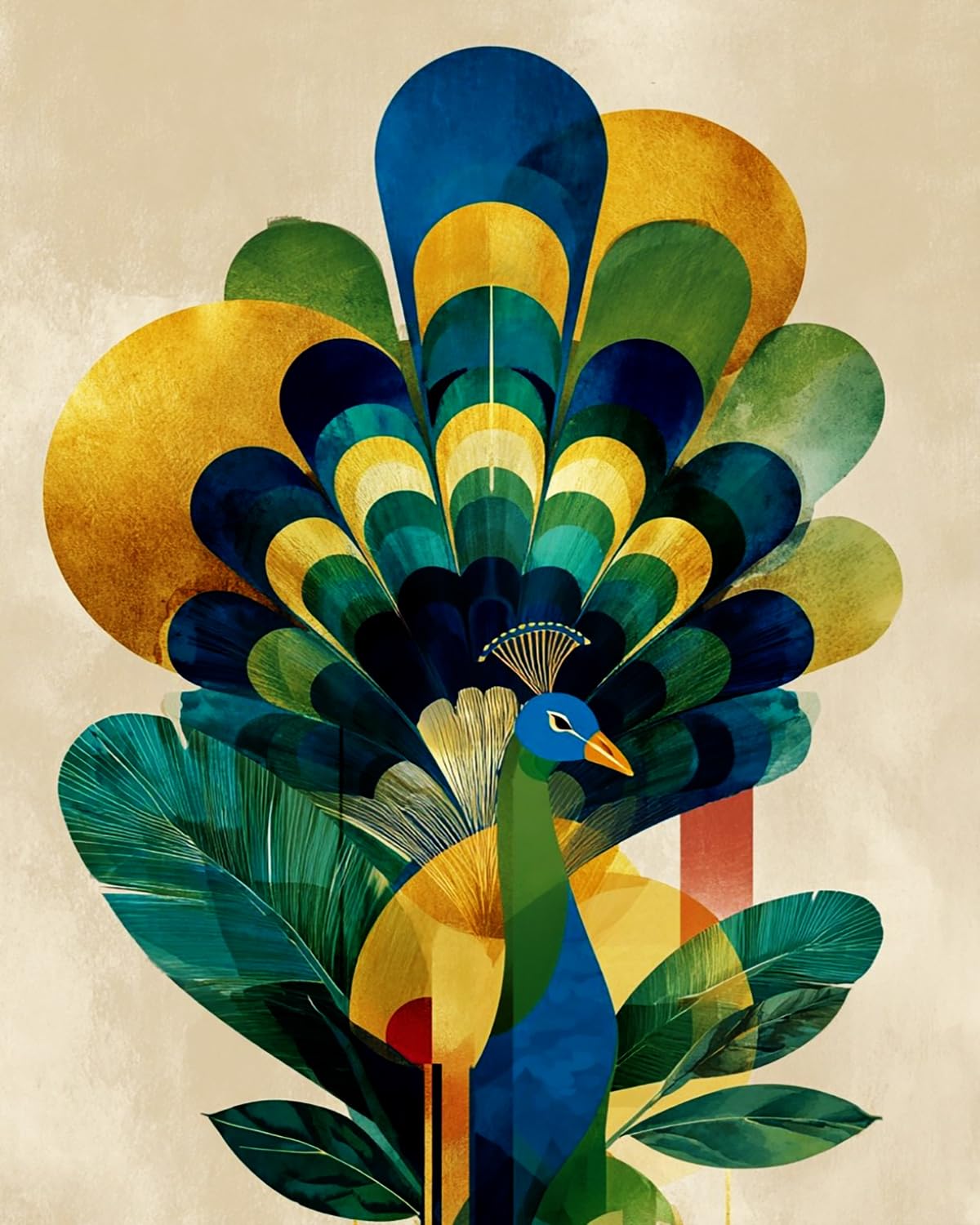 LIUBAISHI Paint by Numbers for Adults – 16x20 Canvas | Oil Painting Kit for Home Decor, Stress Relief Craft, Gift for Adults with Paints and Brushes-Peacock Feathers