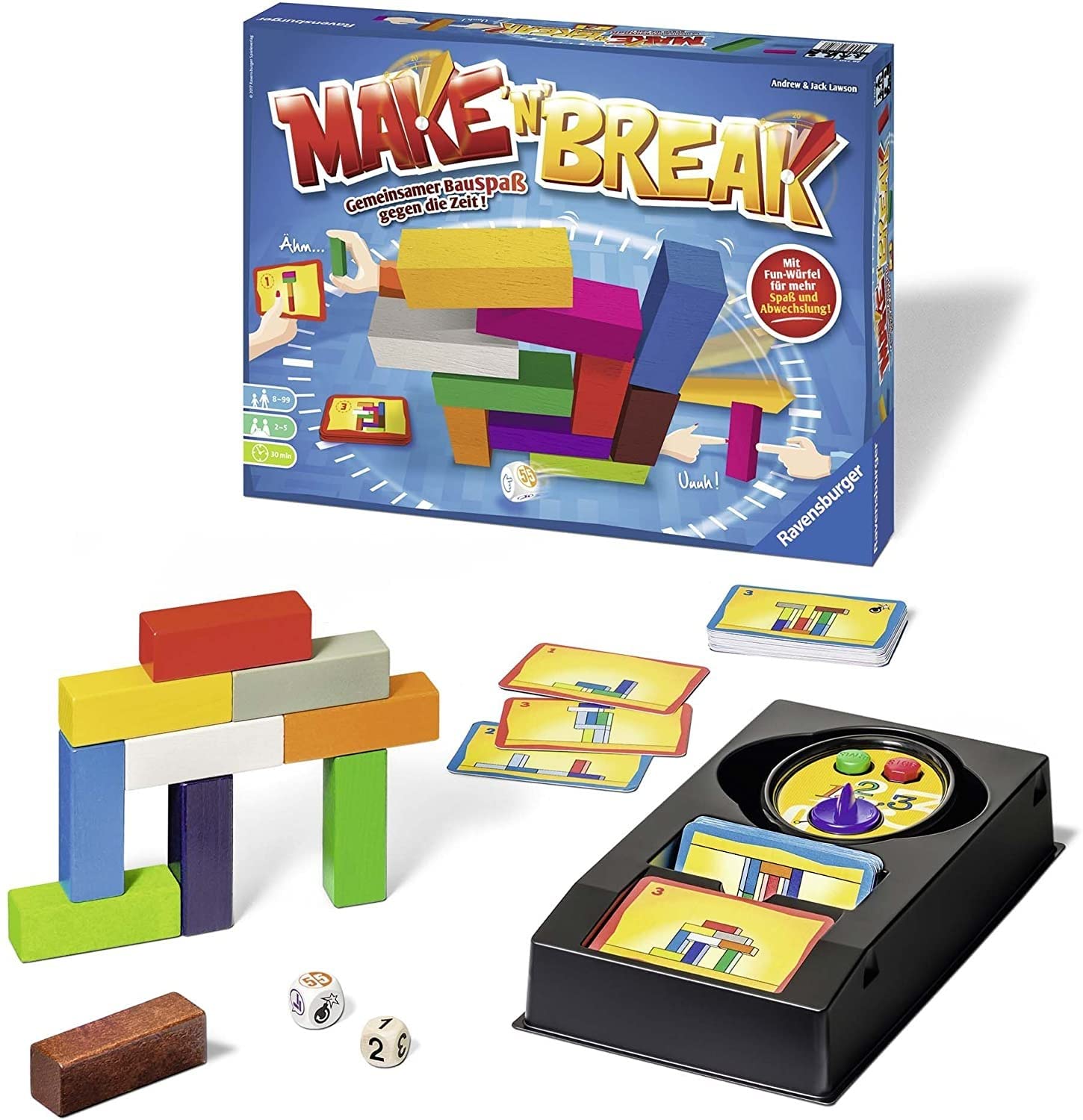 Ravensburger- 26764 Juego Make'n Break, Juego de Habilidad, Juego de Mesa, 2-5 Jugadores, Edad 8+, Version Española
