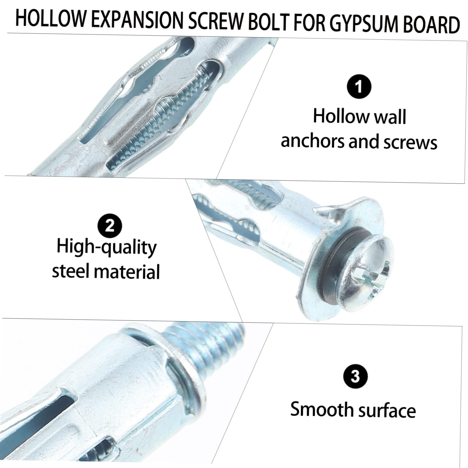 Cabilock Drywall Anchors 20 Pcs Expansion Bolt Hollow Wall Anchor Screws Plasterboard Fixing Kit Home Hardware Parts