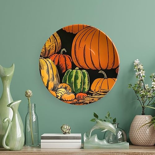 Miniatura 5 de Platos decorativos de calabazas grandes de Acción de Gracias, platos de cerámica para decoración del hogar, platos de cena de temporada de otoño
