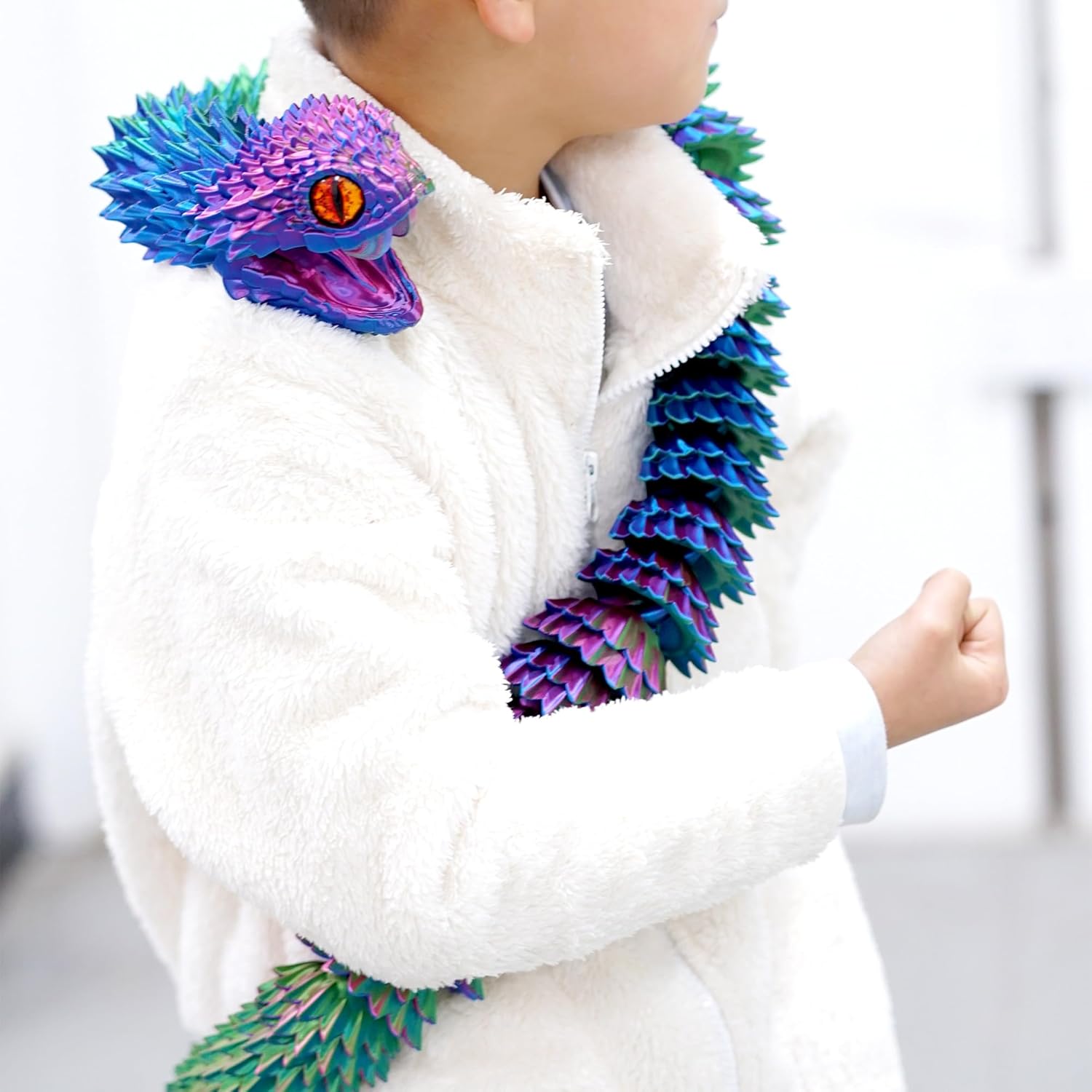 47.5inch Super Large 3D Printed Snake Models,Movable Teeth,Flexible Joint Animal lacertid Figurines, Stress Relief, Fidget restlessness, ADHD Toys, Surprise Fantasy Gifts (RGB/47.5inch) - Image 2