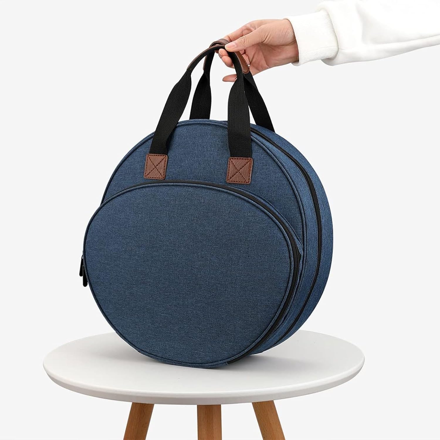 Knitting Bag Yarn Storage Tote, Large Crochet Organizer Bag, Yarn Storage Holder for Crocheting Knitter, Knitting Project Bag, Yarn Storage Bag (Blue)