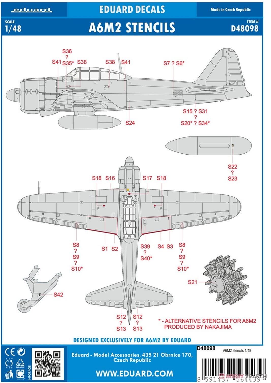 Amazon | エデュアルド 1/48 A6M2 零式艦上戦闘機 二一型 データ