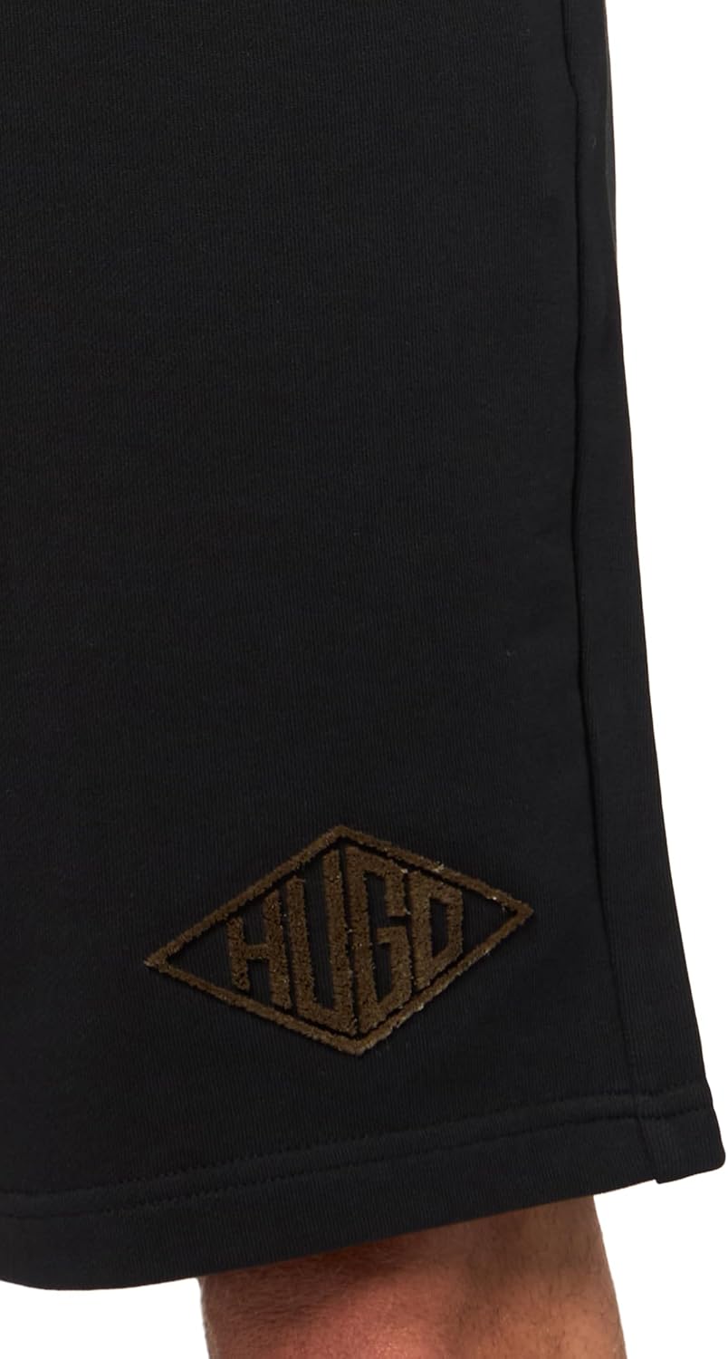 Hugo Men's Textured Retro Logo Cotton Jersey Shorts - Image 3