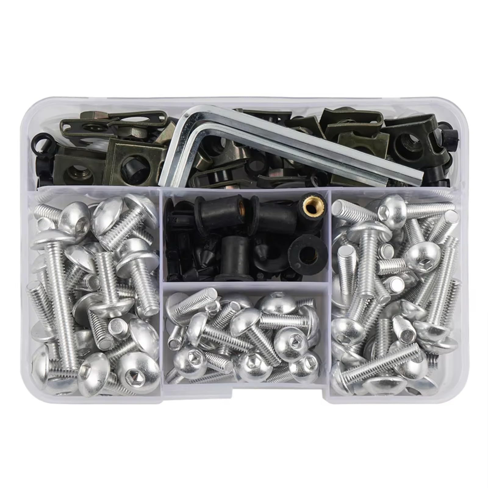 Kit Viteria Moto Compatibile Con R125 Per R15 Per R25 190 Pezzi Moto Kit Carenatura Bullone Vite Clip Di Fissaggio Vite(Silver)