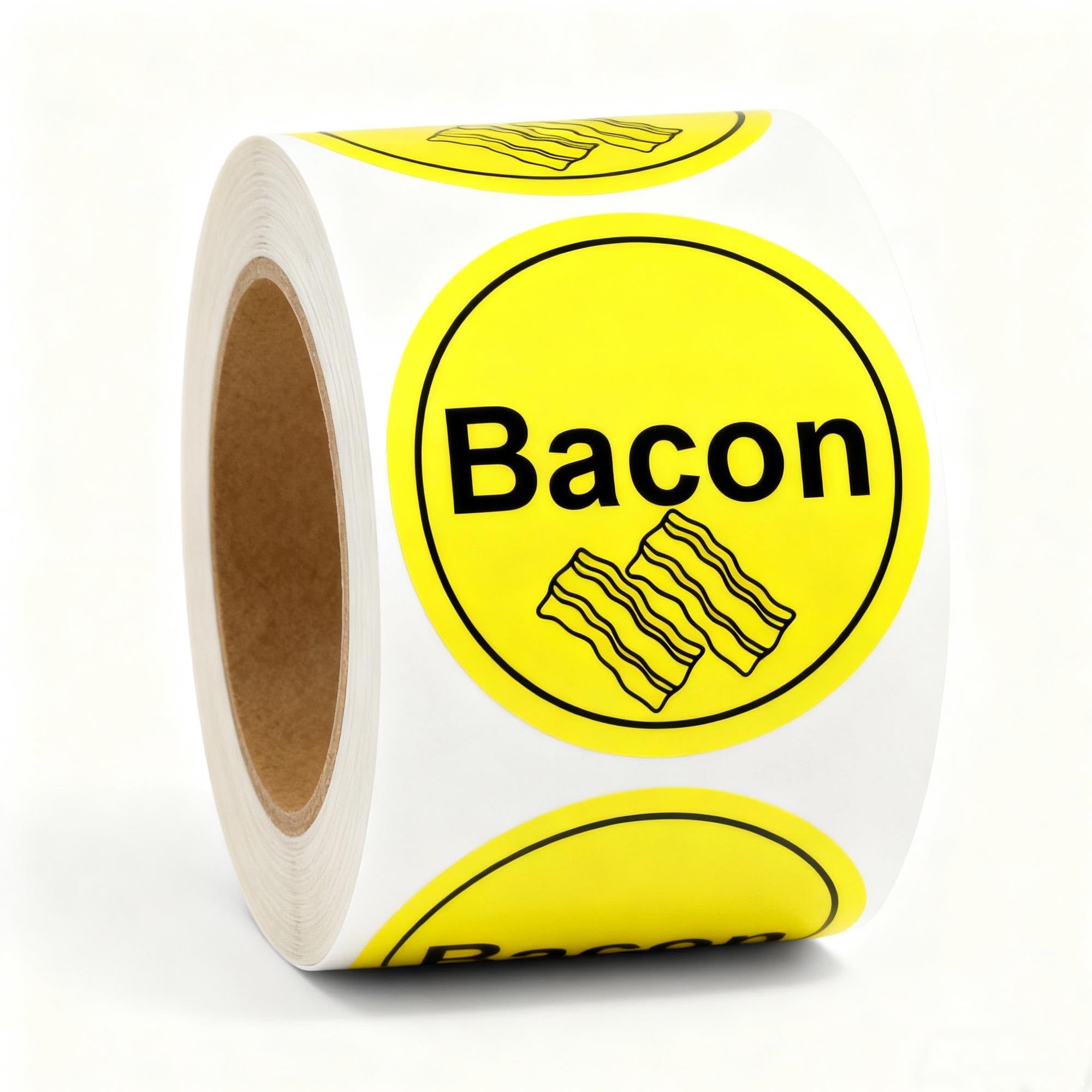 Bacon Stickers Bacon Deli Labels 1 Inch Food Rotation Retail Package Stickers Roll 500 Pcs Adhesive Labels