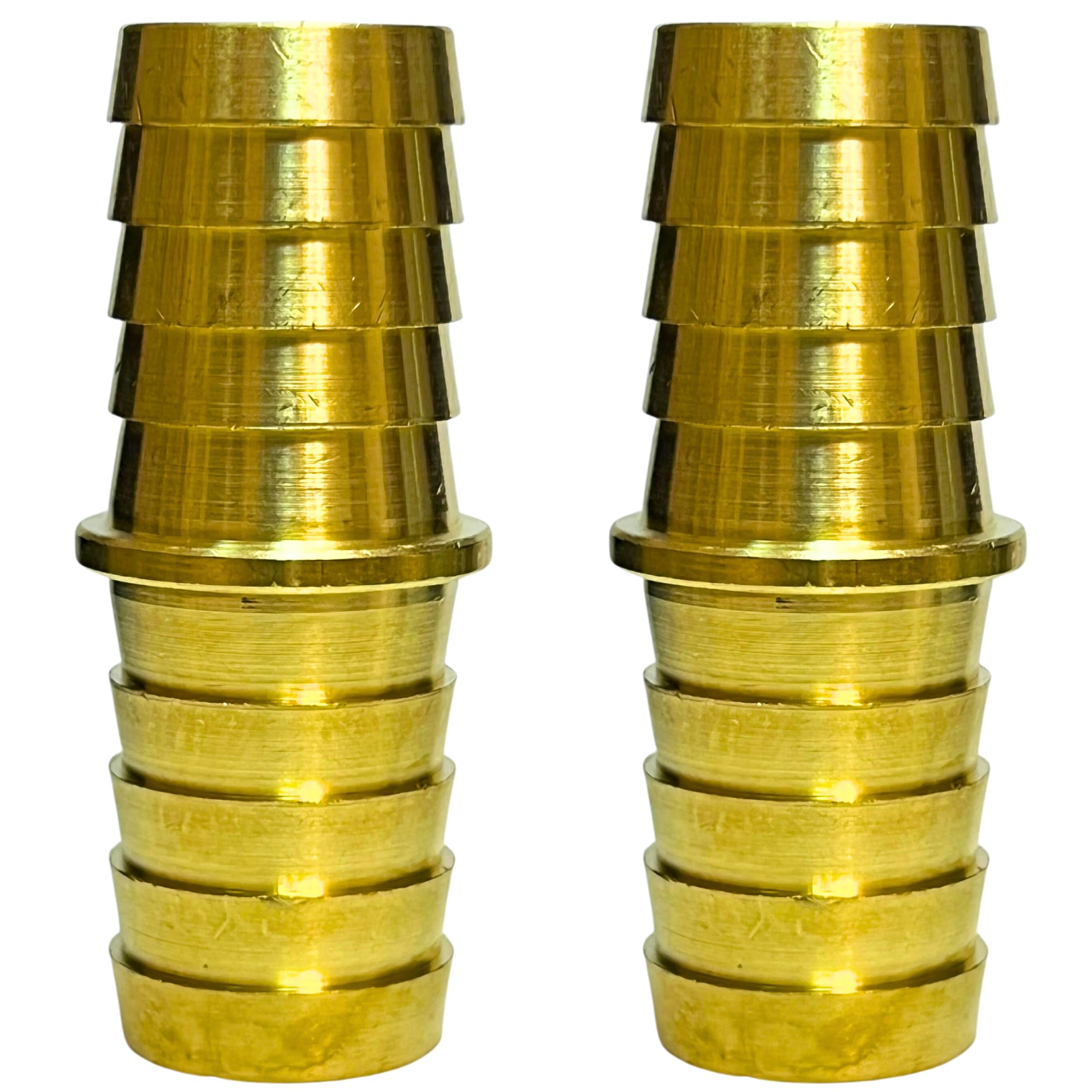 2PCS Brass 5/16" Barb Hose Fitting Metals Splicer Mender Union Euqal Barbed Coupler Round Adapter by CX WONDERLAND