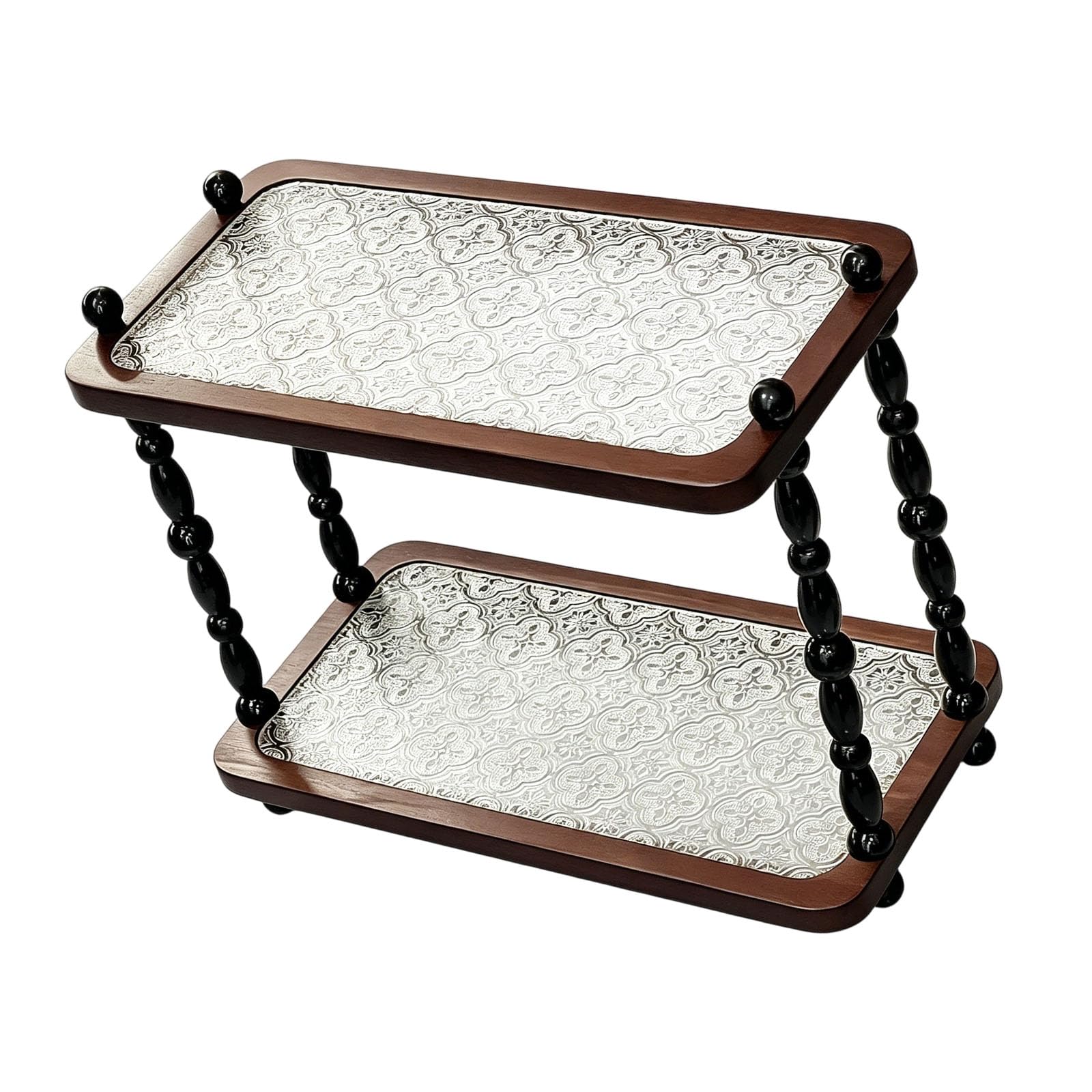 PANGBOER Bathroom Counter Shelf Organizer, Double Layer Freestanding Display Stand for Daily Essentials, 13.4 X 6.7 X 10.2 in Makeup Shelf Sink Counter Rack Tabletop Stand Home