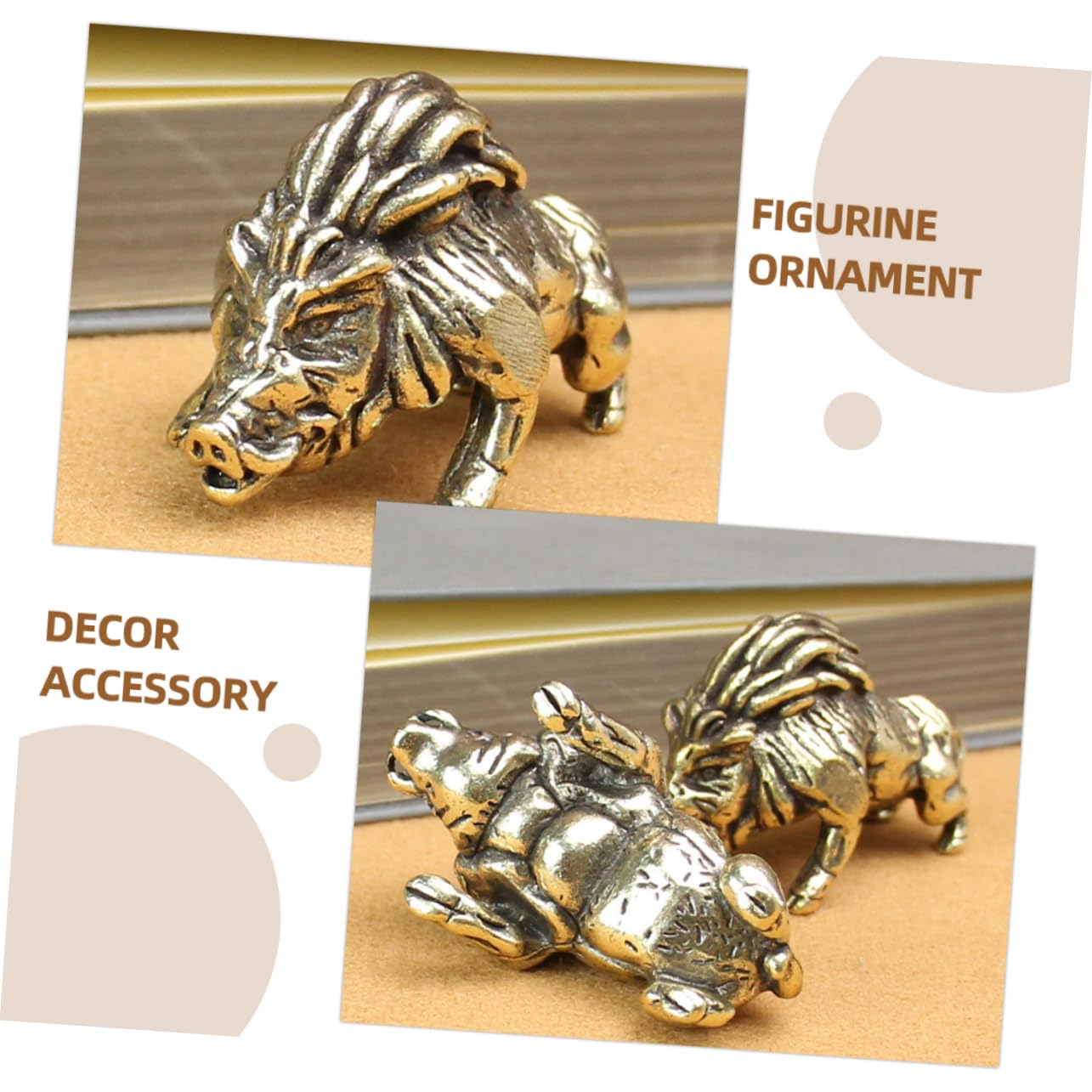 Zerodeko 6stücke Vintage Messing Wildschwein Statue Retro Tierfigur Für Schreibtischdekoration Kleine Miniatur Tierornamente Hochwertigem Messing Feng Shui Geschenkidee