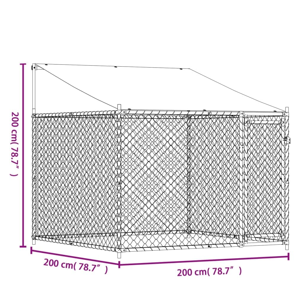 Festnight Perrera de Exterior con Toldo Gallinero de Exterior Grande Jaula para Perros con Cerradura Caseta para Perros Mascotas Animales Perro Grande Exterior 2 x 2 x 2 m