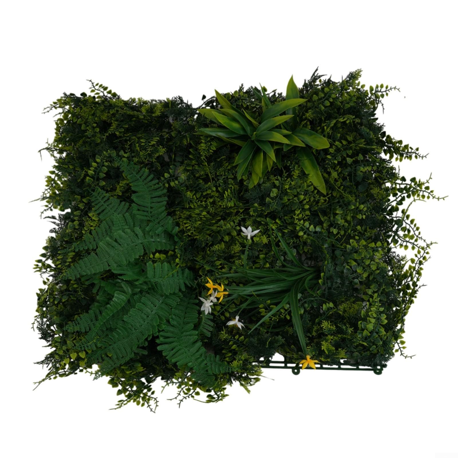 Panneau de fleurs artificielles extérieur intérieur carré de plantes réalistes 50x50