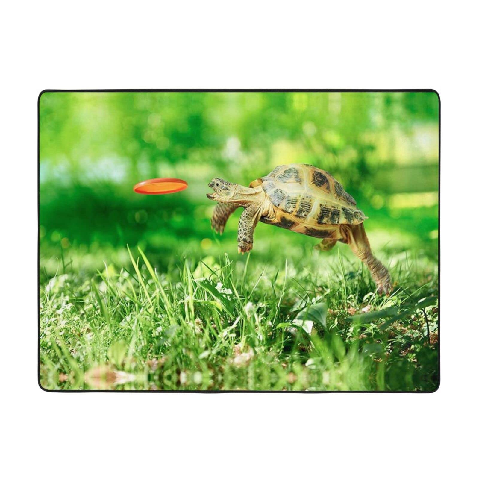 Tapis en flanelle tortue ultra doux et absorbant avec dossier antidérapant