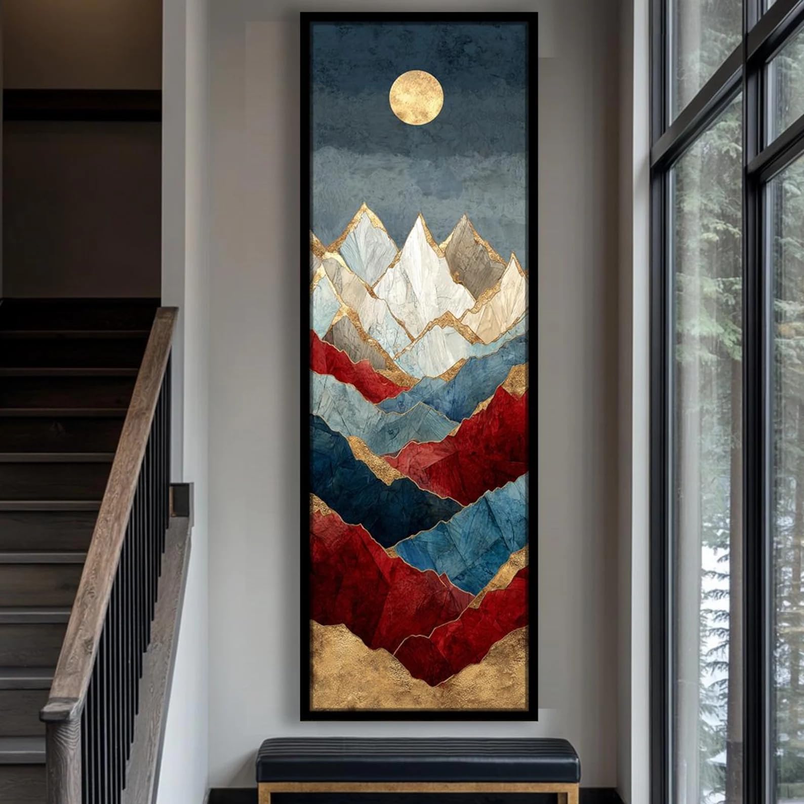 Tableau vertical allongé : la solution pour décorer un mur étroit de salon - 8