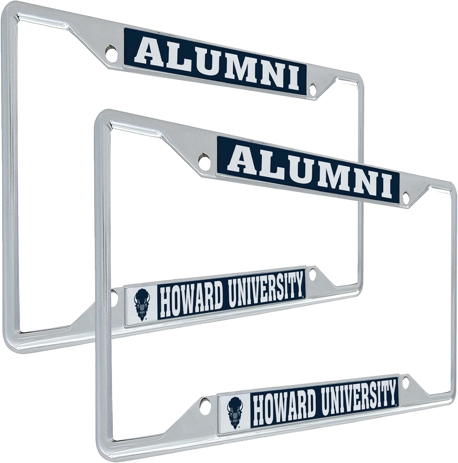 Desert Cactus Howard University Car Accessories Metal License Plate Frame for Front or Rear of Car (Alumni 2 Pack)